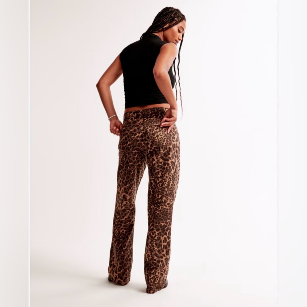 Abercrombie & Fitch Baggy Low Rise Leopard Print Jeans Size:29 - Picture 2 of 10